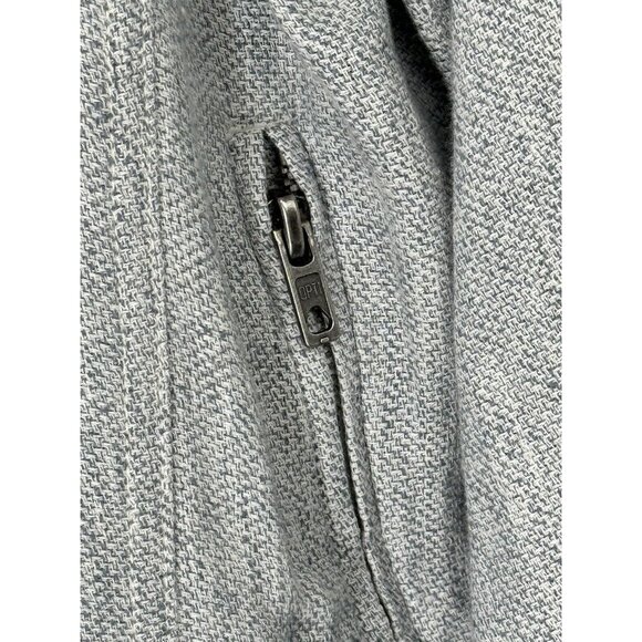 Loft Linen Cotton Blend Moto Jacket Women's Size Large Blue pockets - Picture 6 of 9